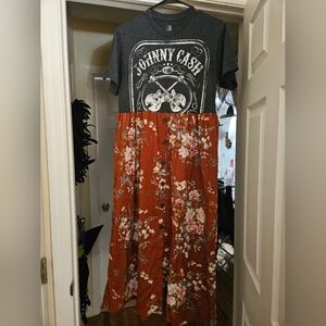 Custom Repurposed Johnny Cash Tshirt Dress